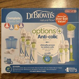 Dr. Brown's Anti-Colic Options+ Baby Bottle 0m+ Newborn Gift Set/OPEN BOX